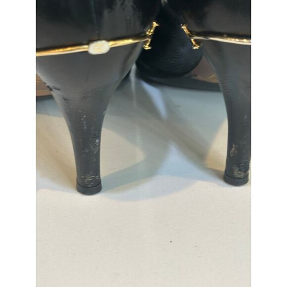 Vintage quilted Gucci Women's Black Patent Leather Peep-toe Pump Heels Size 7.5 - Picture 11 of 12